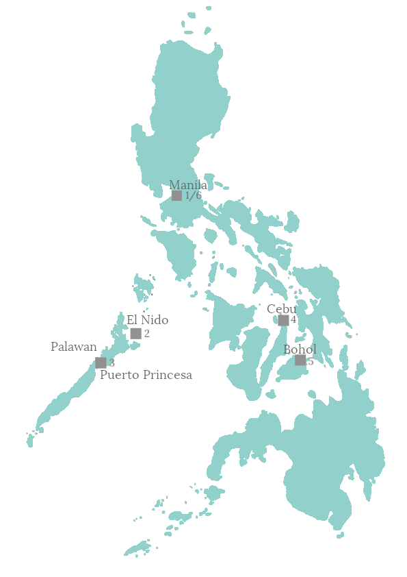 Philippinen Rundreise Routenübersicht