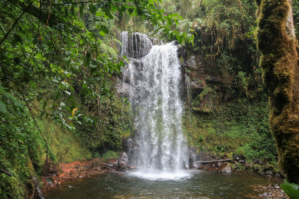 Wasserfall auf dem Wanderweg zu den Las Tres Cascadas, Boquete Panama