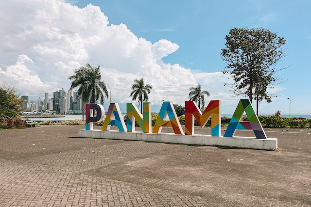 Panama Sign, Wahrzeichen von Panama Stadt